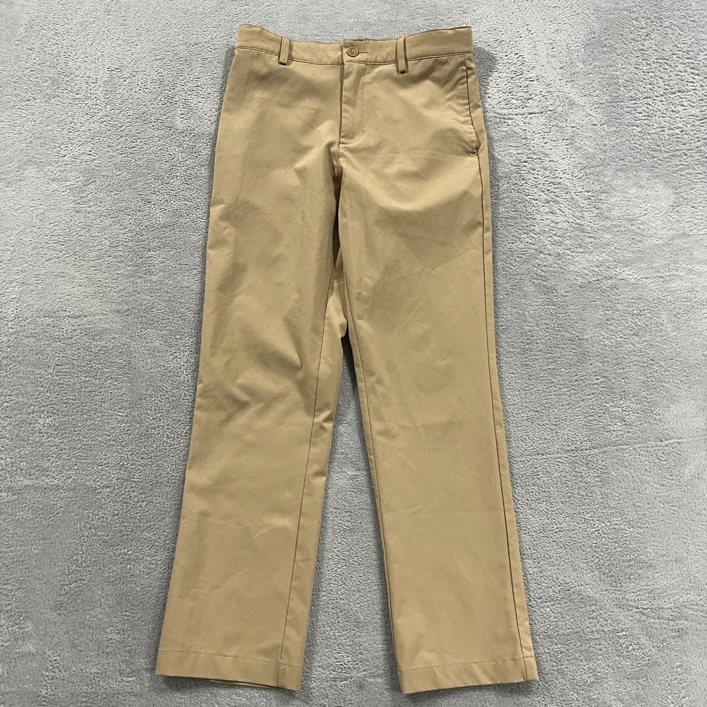 DSG Boys Athletic Pants M 10/12 Beige Lightweight Zip Pocket Straight Preppy